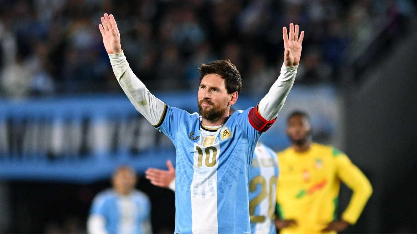 Lionel Messi bids farewell to Argentina after 21-year international career in final match against Benin.