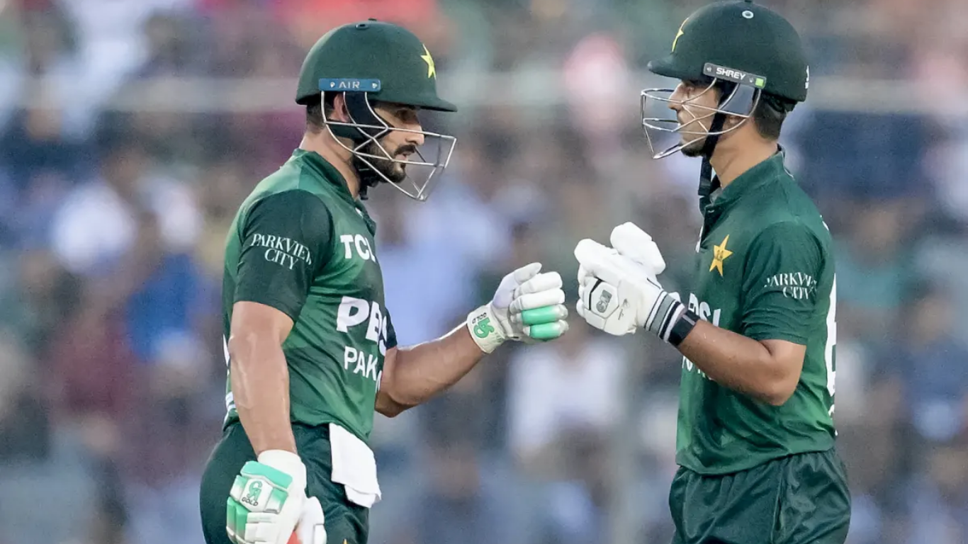 Pakistan opening batter Saim Ayub and cricketer Sahibzada Farhan.