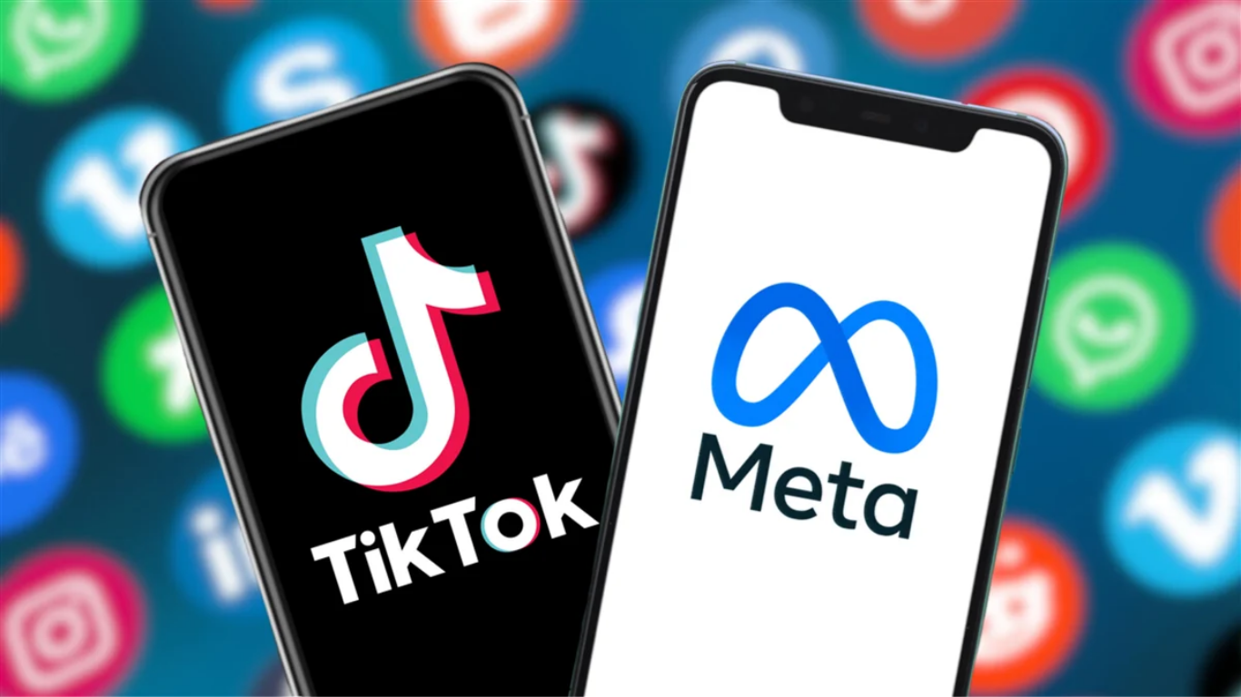 Meta Platforms bans TikTok owner ByteDance and third-party promotional advertisements on Facebook and Instagram in the United States and six other countries.
