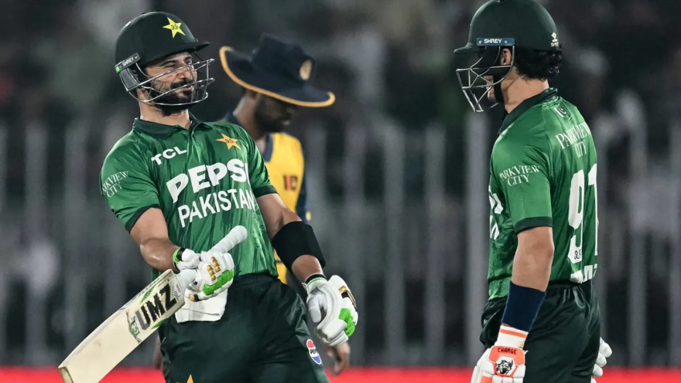Pakistan cricketers Sahibzada Farhan, Muaz Sadaqat, Saim Ayub and Salman Mirza in the latest ICC T20I rankings.