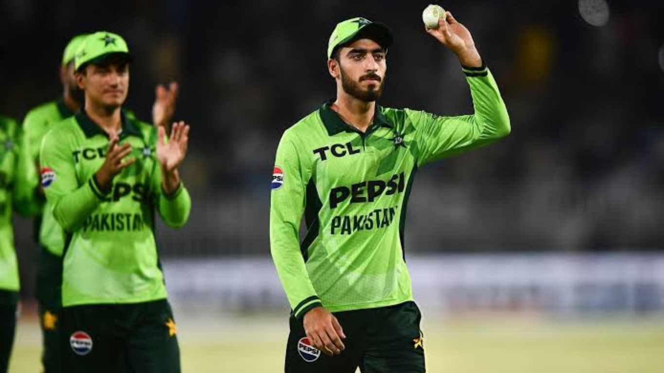 Arafat Minhas celebrates after Pakistan's ODI match against England in Rawalpindi.