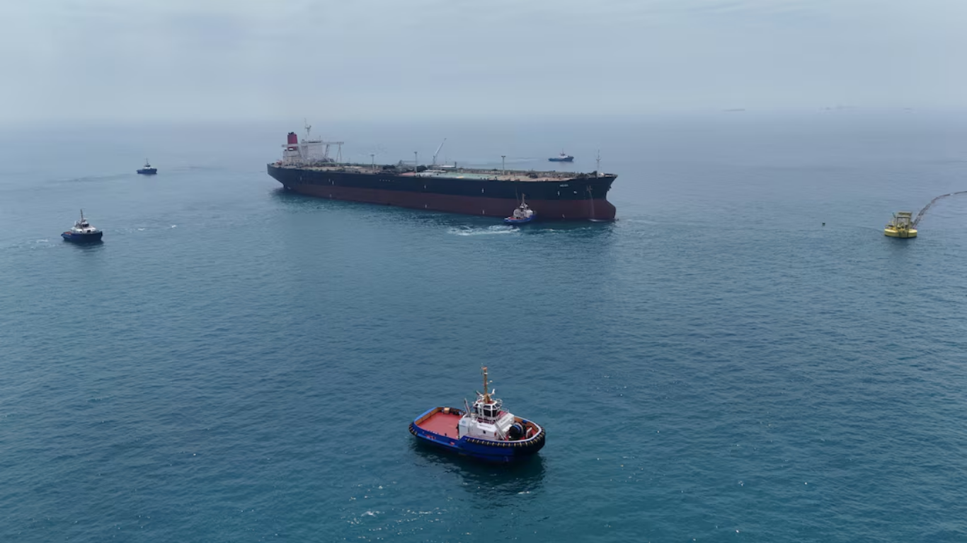 Oil supertankers transporting crude oil amid rising global freight costs and shipping disruptions.